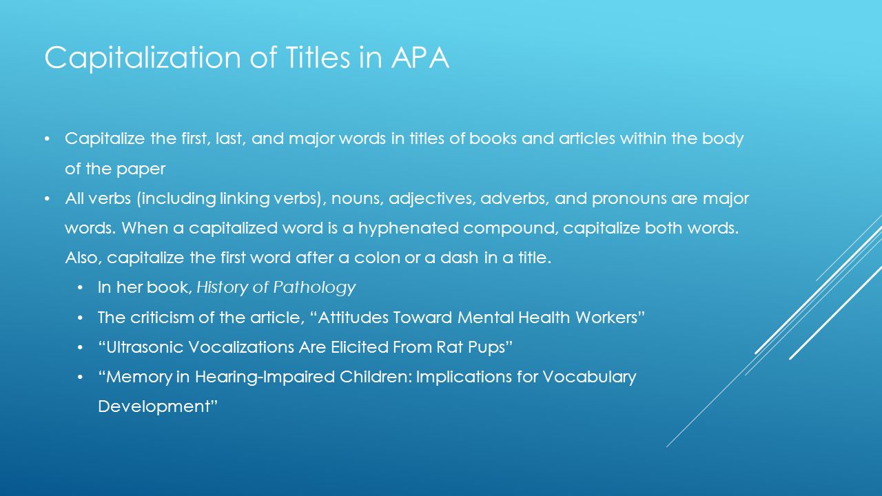 Is the word my capitalized 2025 in a title apa style